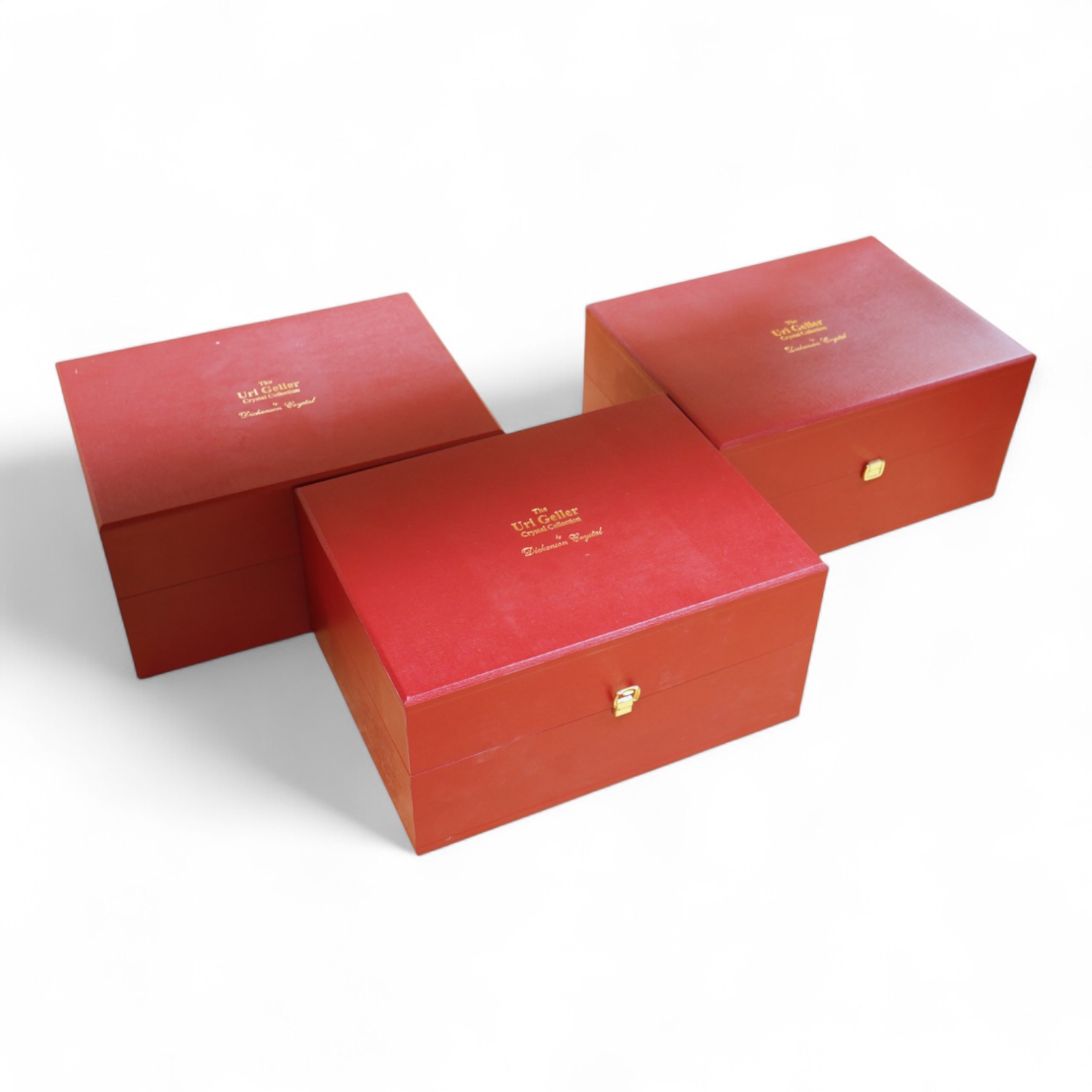 The Uri Geller Crystal Collection - three cased sets by Dickenson Crystal
